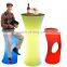 Wedding table and chair set led light up outdoor furniture night club led bar stool furniture high cocktail table chair set
