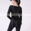 Quick Dry Custom Blank Mesh Patchwork Long Sleeve Yoga T-Shirt Loose Casual Running Wear Oversize Sports Pullover