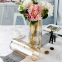 Modern Gold Colored Flower Container Traditional Chinese Tabletop Vase Cylinder Glass Vase