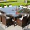 Direct wholesale patio furniture factory rattan garden table and chairs beer garden table