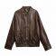 Retro loose lapel zipper faux leather pilot jacket for women's street fashion American motorcycle suit