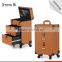 2016 Guangzhou factory supplier high quality trolley makeup case with lights and mirror