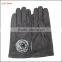 Fashion tight leather gloves for women with fur ball