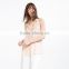 2016 New Fashion Women Double Breasted Pink Crepe Coat HSC1018
