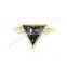 Fashion Druzy Triangle Geometric Crystal Druzy Ring Gold Filled Wholesale Gemstone Bezel Ring Supplier
