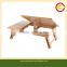 Bamboo Adjustable Folding Laptop Table on Bed with Drawer