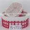 set of 3 red plastic cotton fruit basket with fabric cotton lining