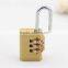 High Security outdoor 3 digits brass padlock