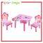 2015 new design kids dining table, children writing table, kids pink study table chair wholesale