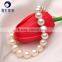 fashion chunky beads bracelets for women 8-9mm near round with love shape clasp