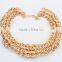 Fashion Statement Necklace Earrings Set Multilayer Rope Chain Heavy flower set Handmade Weaving Necklace set