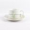 Bamboo decal modern tea cup and saucer set coffee cup and saucer