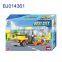 Education plastic diy toy lovely kids 3D block double-decker bus
