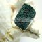 Malachite Uneven Druzy Rough Natural Gemstones Rings, Designer Bezel Adjustable Rings, 925 Solid Sterling Silver Rings