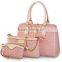 china ladies bags leisure hot sale pink outdoor tote bags china popular 3 In 1 sets lady handbags