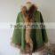 Original Design Pashmina Cape Poncho With Raccoon Fur Trim Ladies Luxury Natural Fur Edge Cashmere Shawl