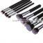 10 pcs silver Black Synthetic Kabuki Makeup Brush Set Cosmetics Foundation blending blush makeup tool