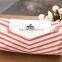 New Canvas Navy Marine Stripe Zipper Pouch Bag Pen Box