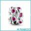 Popular Design Italy sterling silver charms with gemstone 925