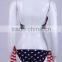 Lady summer bikini American flag swimwear with twist bandeau top
