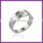 Engraved no magnetic jewellery stainless steel zircon ring
