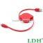 2015 New Design TPE Charging Retractable Usb Cable Reel Usb Retractable Cable for Android