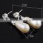 Contracted Imitation Pearl Bow Bridal Necklace Earring Sets for Wedding allergy free
