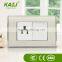 USA wall mount wall 1 gang push button switch with 3 pin socket