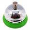 Table call bell in silver plated cover with colorful painted base