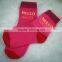 100% cotton hot sale teen girl lenght tube knee high socks canada,red color