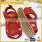 2015 Cheap direct selling red lovely crochet kids baby sandal