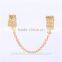 Elegant 18k Gold Plating 925 Silver Safty Chain Fine Jewelry Charm For European Bracelet
