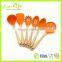 Food grade 7pcs Silicone Kitchen Utensils Cooking Tools Set with Wooden Handle