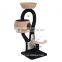 Pawhut 50" Cat Tree Tower with Woven Condo - Black/Beige