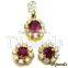 Diamond Ruby Pendant Sets, Gold Pendant Set, Diamond Ruby Jewelry