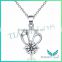 New Style Fashion 925 Sterling Sliver Necklace Flower White Moissantie Diamond Pendants