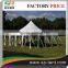12x12m High Peak pole tent in galvanized steel frame and PVC fabric with white drappings