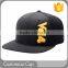 Cotton 6 Panel Black Printed Logo Flat Suede Snapback Caps