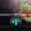 Halloween 2016 new fashion jewelry beaded chian 3 samll rabbit mouse photo glowing pendant necklace Christmas gift
