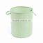 Round style laundry hamper with closing and rope handle, non-woven fabric laundry basket