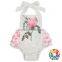 Wholesale Latest Style Beautiful Printing Ruffle Onesie Playsuit Floral White Bubble Rompers