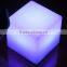 PE material 16 color changes glowing led cube chair /rechargeable light up ledcube stool