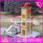 2017 new products children parking toy small wooden toy garage W04B047