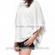 2015 half Batwing Sleeve loose plus size oversize big sleeve T-shirt top blouse for fat lady with Rhinestone detail