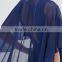 OEM Service Supply Type And Evening / Formal Dresses Type Elegant Evening Dress/ Navy Chiffon Dip Back Cape Mini Dress