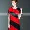 Online shop women twill printed O neck pleated dresses