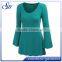 Women New Fashionable Solid Color Blouse Long Sleeves92%Polyester 8%Spandex Top