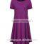 Wholesale latest fashion short sleve ladies O-Neck simple soft women dress