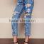 MGOO Popular Women Teaspoon Baggies Jeans Pants For Women In Cobain With Holes Tore Up Muslim Pants
