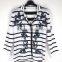 2016 Black and White Stripe With Embroidery Lady Sweater